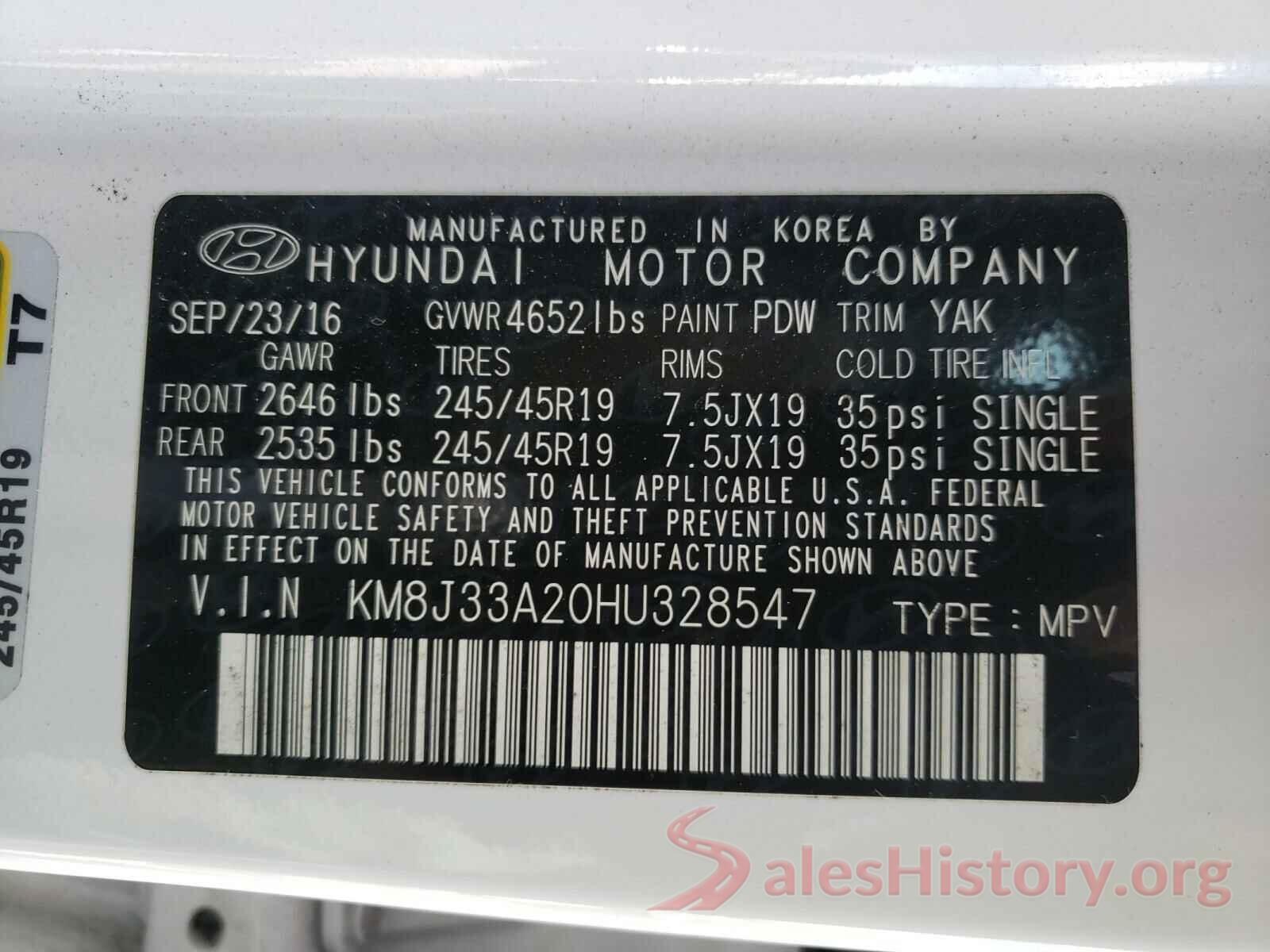 KM8J33A20HU328547 2017 HYUNDAI TUCSON