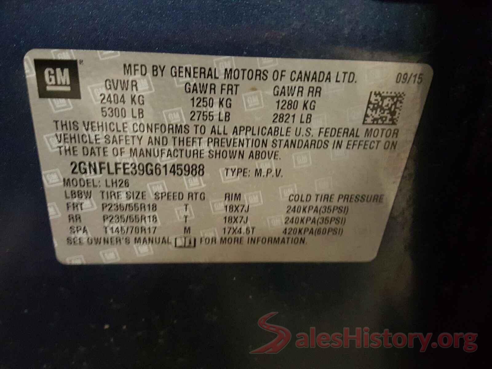 2GNFLFE39G6145988 2016 CHEVROLET EQUINOX