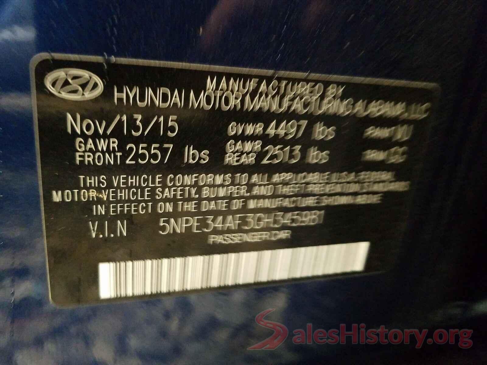 5NPE34AF3GH345981 2016 HYUNDAI SONATA