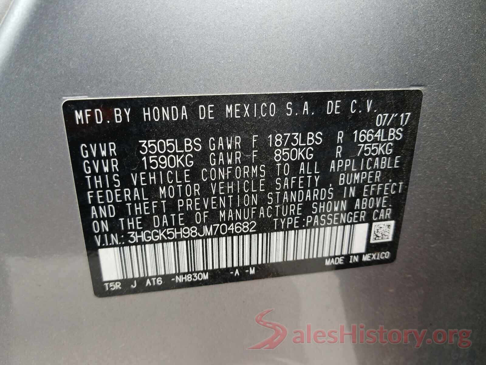 3HGGK5H98JM704682 2018 HONDA FIT