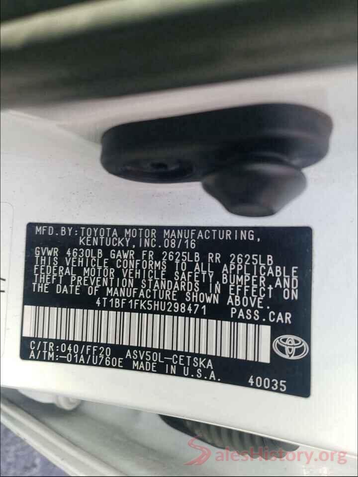 4T1BF1FK5HU298471 2017 TOYOTA CAMRY