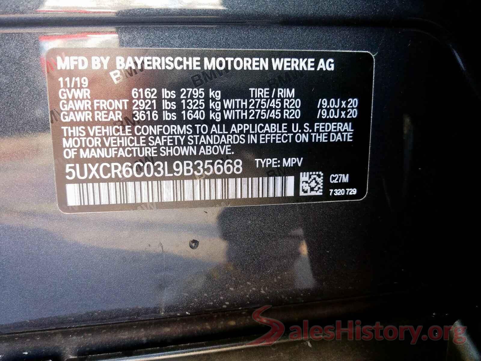 5UXCR6C03L9B35668 2020 BMW X5