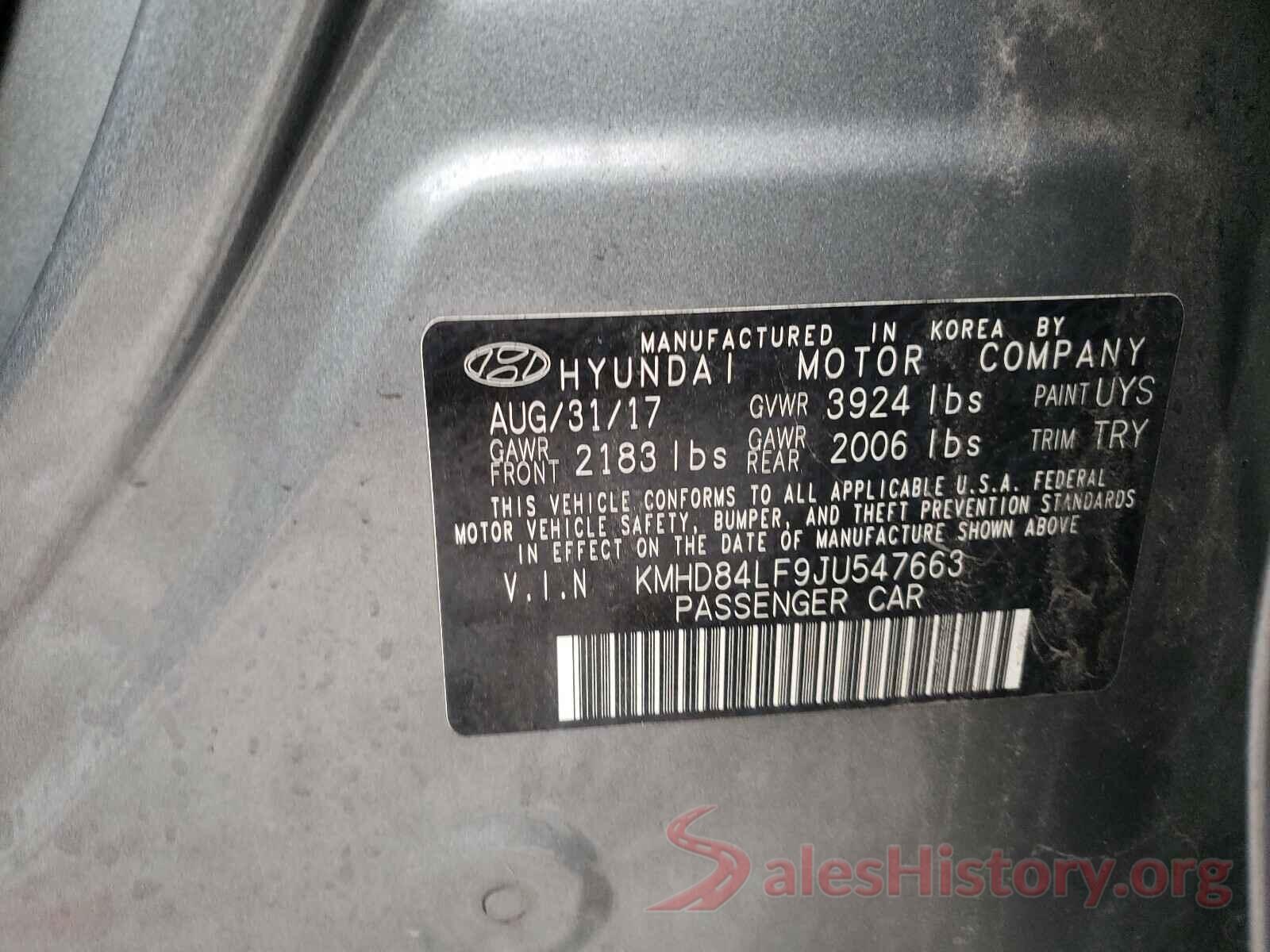 KMHD84LF9JU547663 2018 HYUNDAI ELANTRA