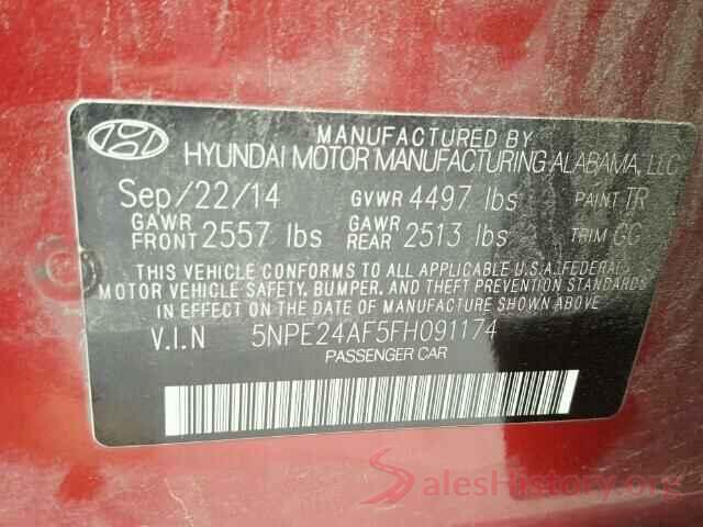 5NPE24AF5FH091174 2015 HYUNDAI SONATA