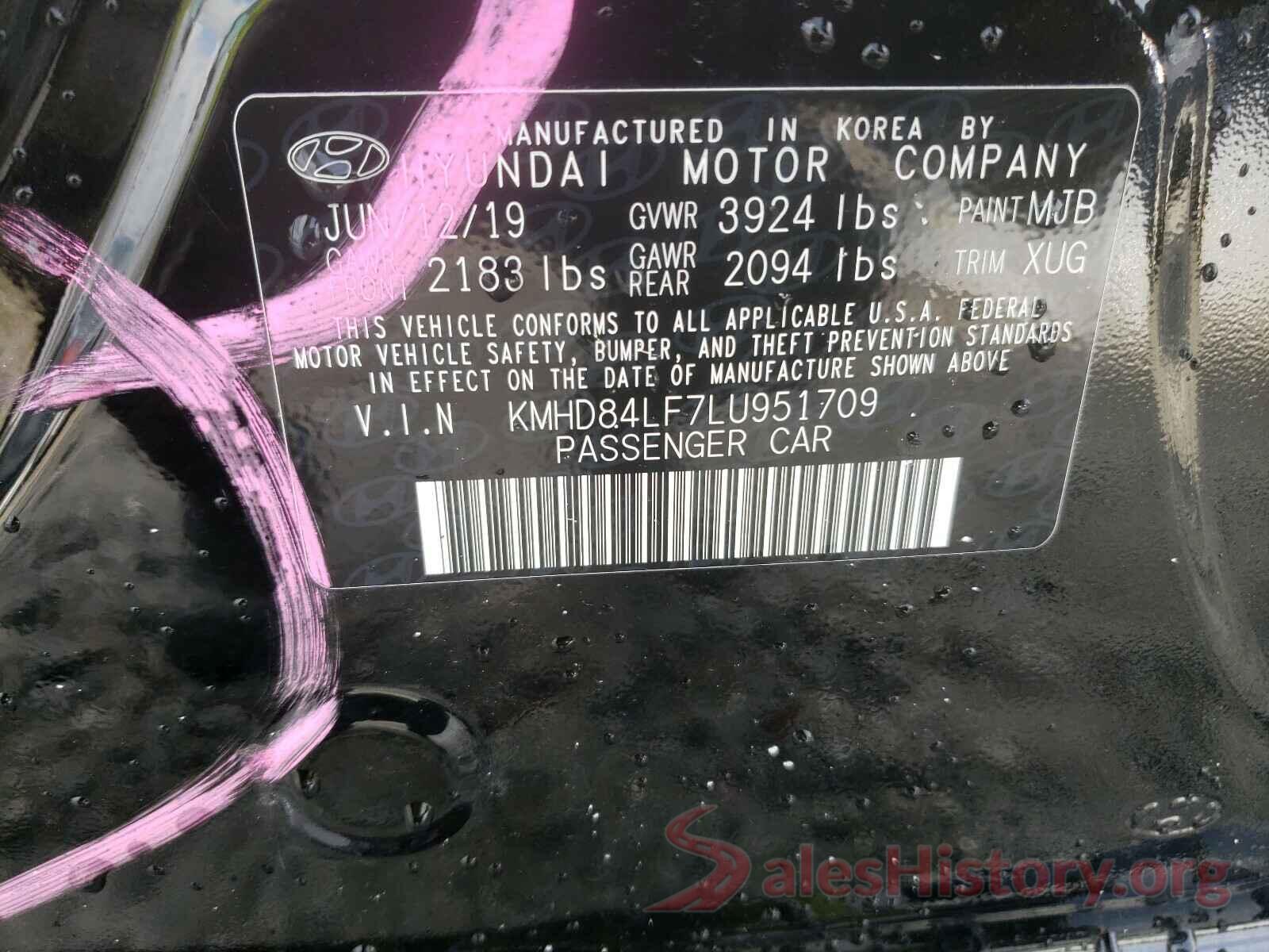 KMHD84LF7LU951709 2020 HYUNDAI ELANTRA