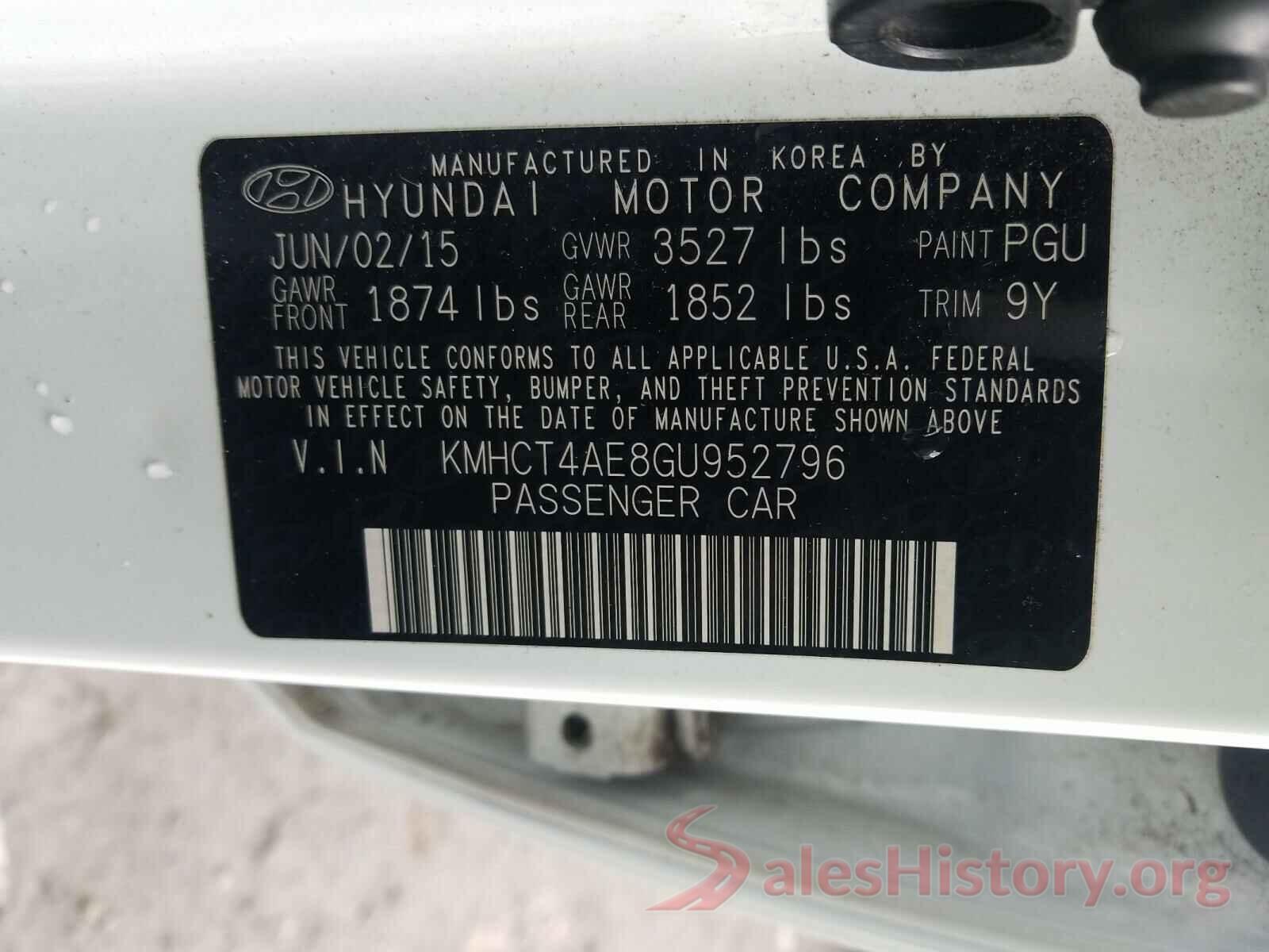 KMHCT4AE8GU952796 2016 HYUNDAI ACCENT