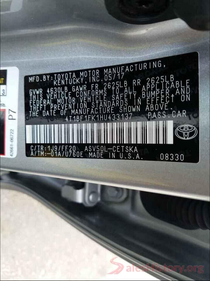 4T1BF1FK1HU433137 2017 TOYOTA CAMRY