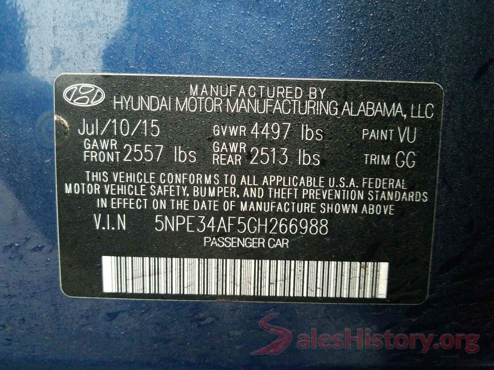 5NPE34AF5GH266988 2016 HYUNDAI SONATA