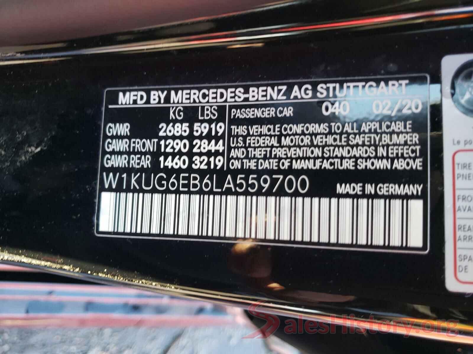 W1KUG6EB6LA559700 2020 MERCEDES-BENZ S CLASS