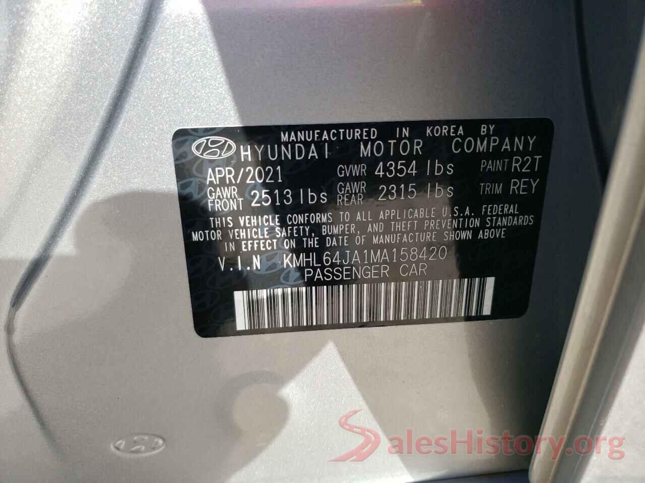 KMHL64JA1MA158420 2021 HYUNDAI SONATA