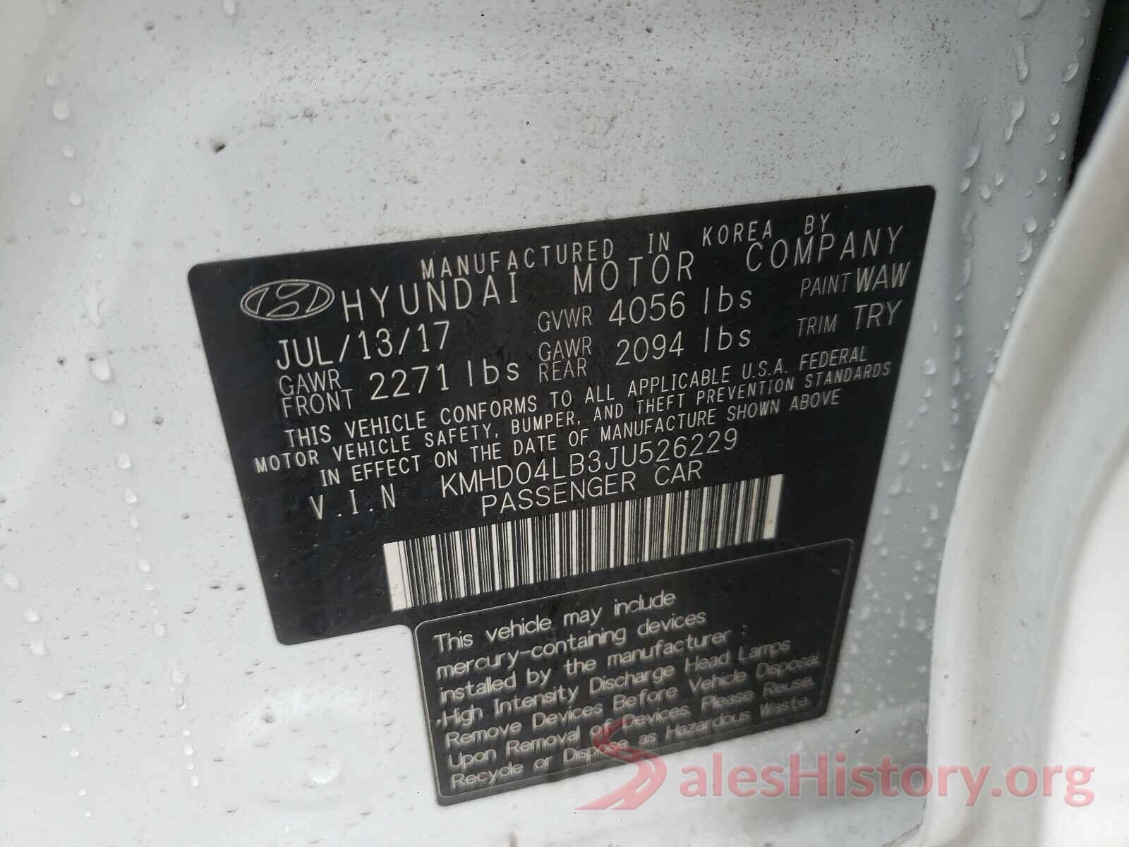 KMHD04LB3JU526229 2018 HYUNDAI ELANTRA