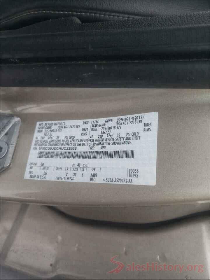 1FMCU0JD0HUC22668 2017 FORD ESCAPE