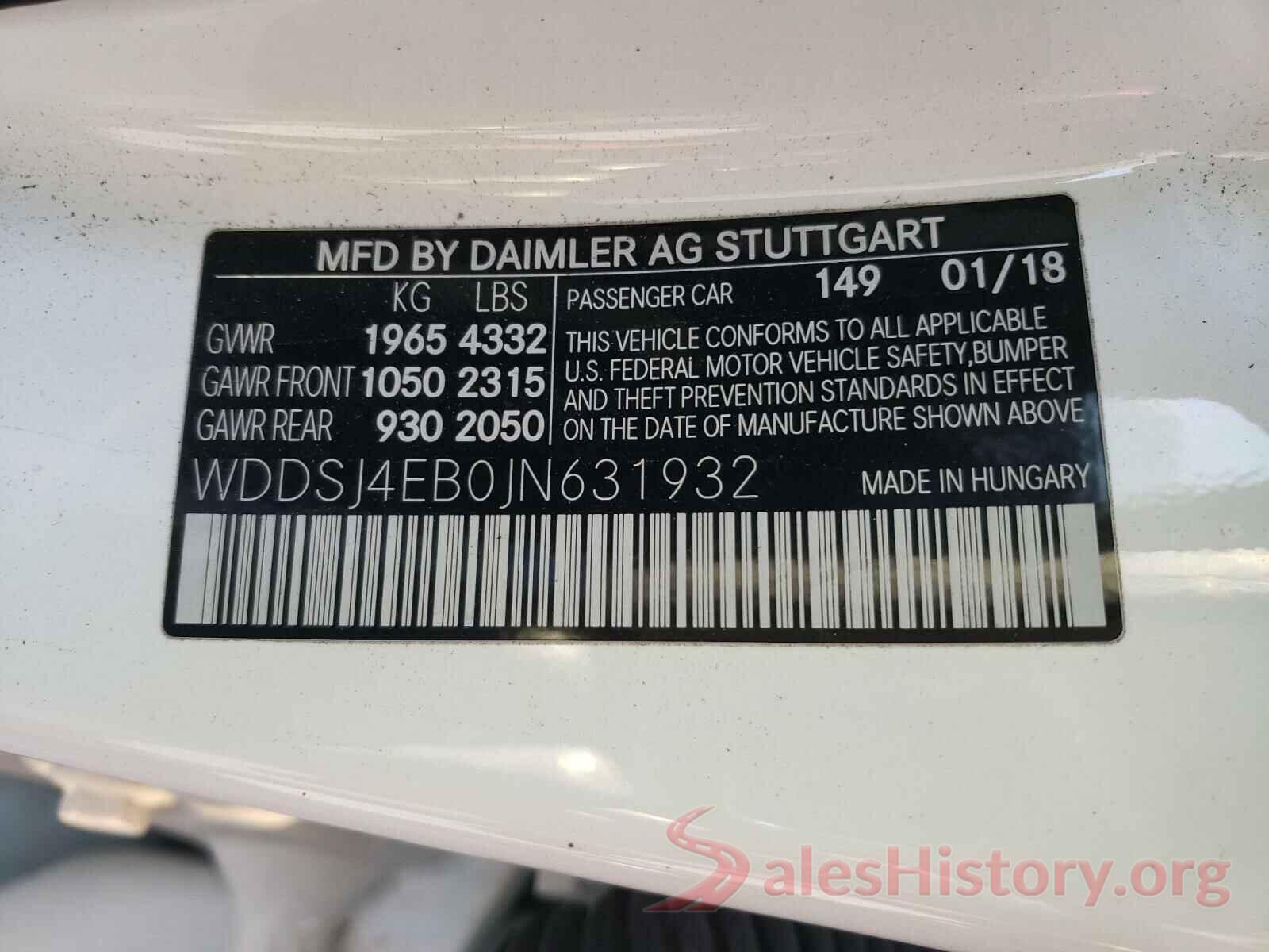 WDDSJ4EB0JN631932 2018 MERCEDES-BENZ C CLASS