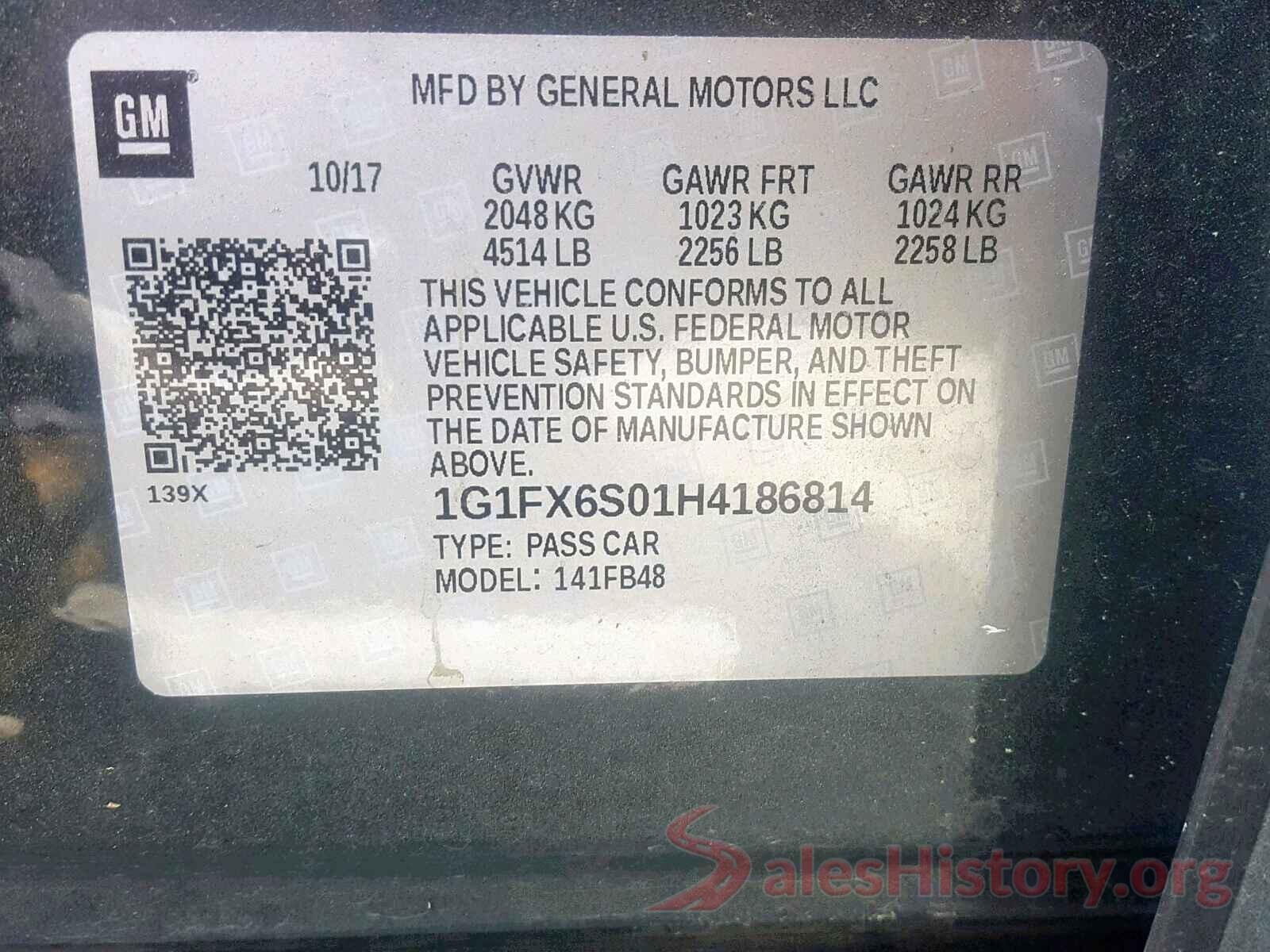 1G1FX6S01H4186814 2017 CHEVROLET BOLT