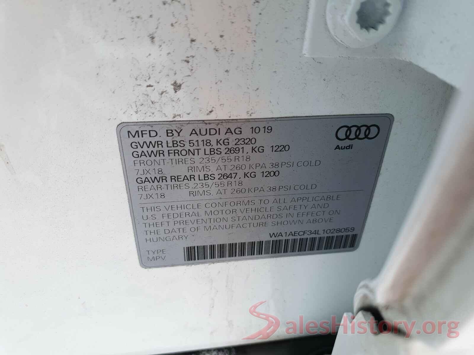 WA1AECF34L1028059 2020 AUDI Q3