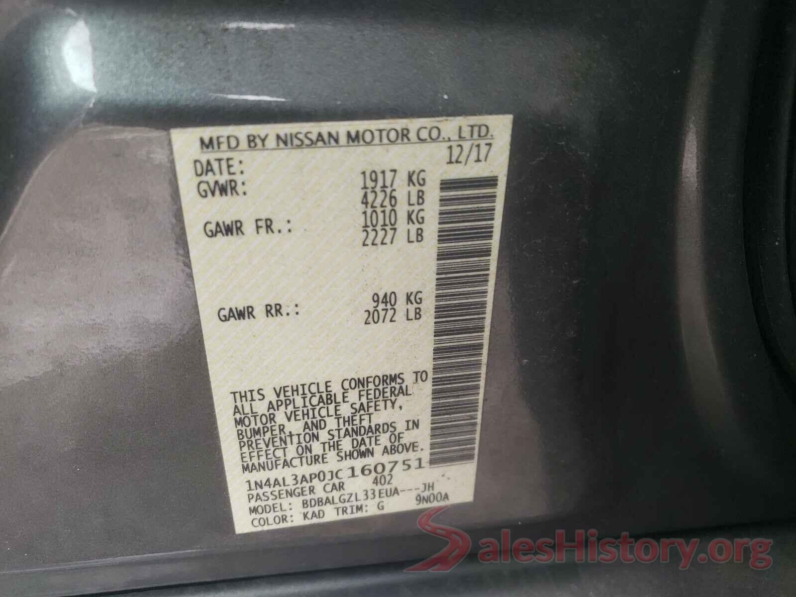 1N4AL3AP0JC160751 2018 NISSAN ALTIMA