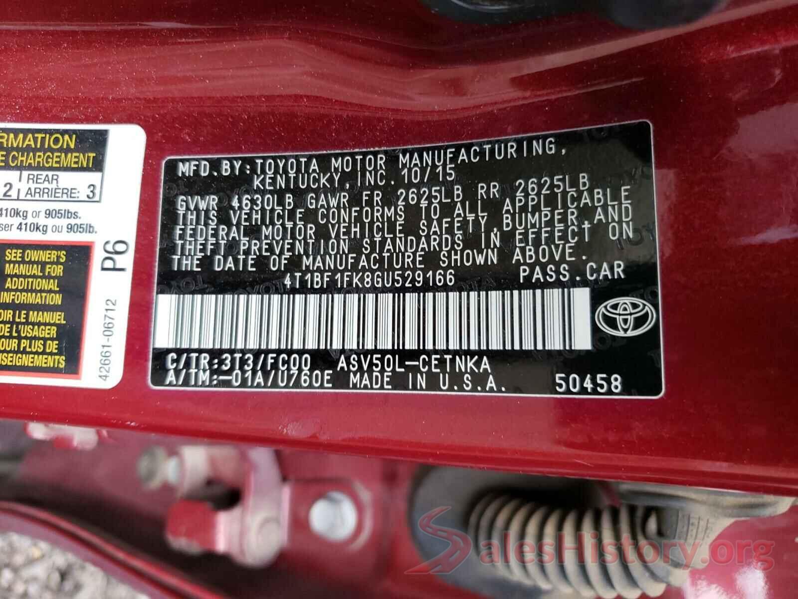 4T1BF1FK8GU529166 2016 TOYOTA CAMRY