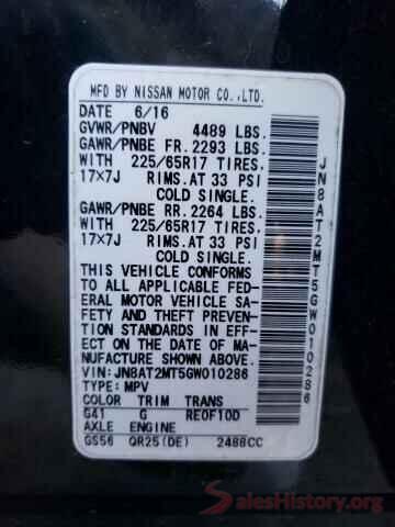 JN8AT2MT5GW010286 2016 NISSAN ROGUE