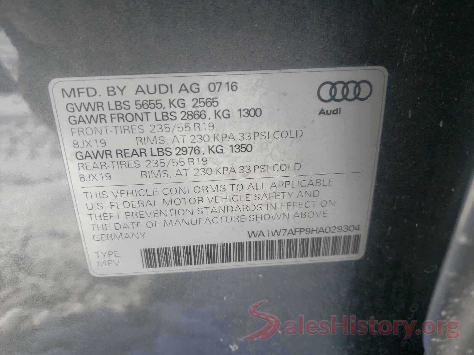 WA1W7AFP9HA029304 2017 AUDI Q5