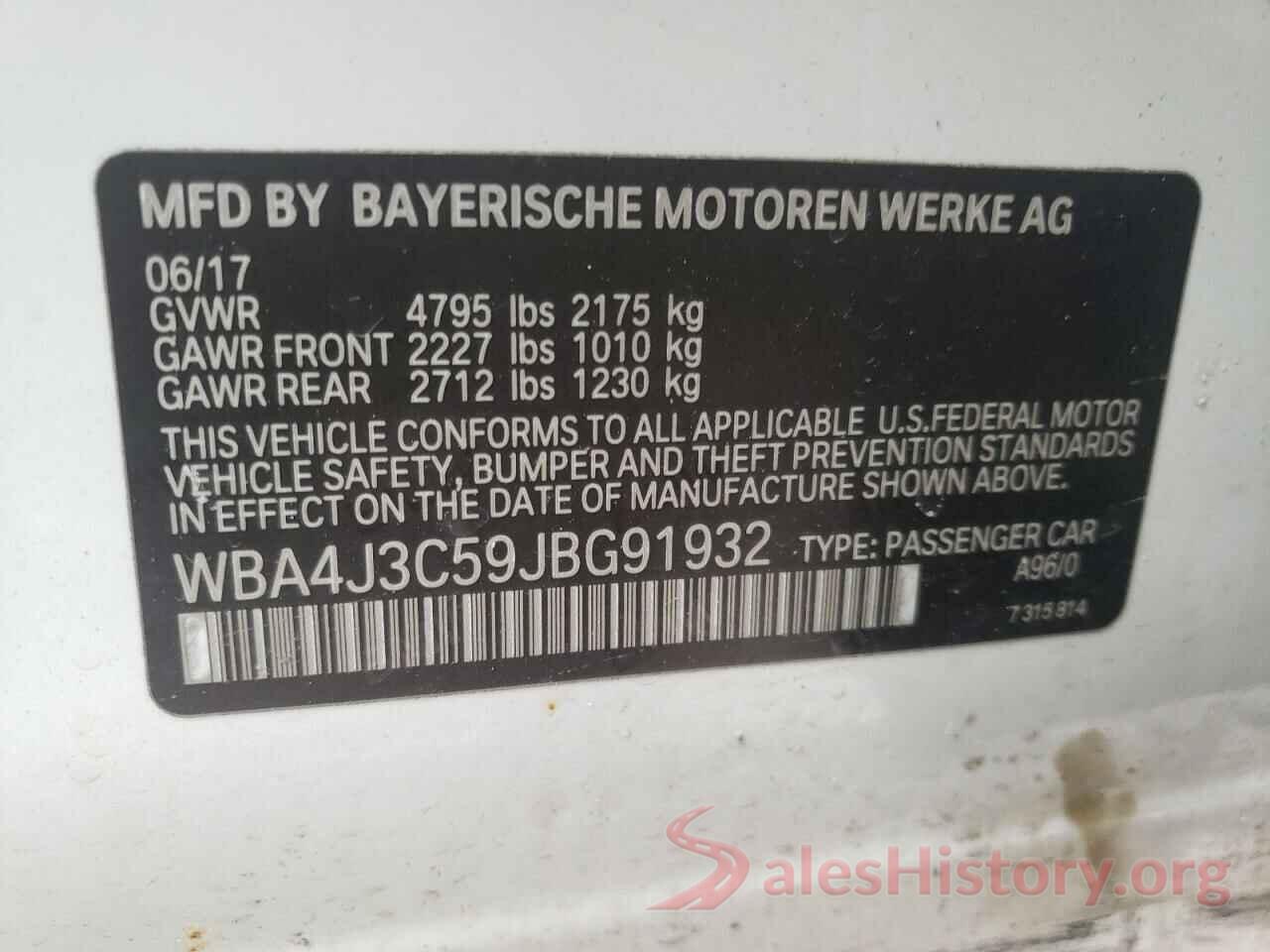 WBA4J3C59JBG91932 2018 BMW 4 SERIES