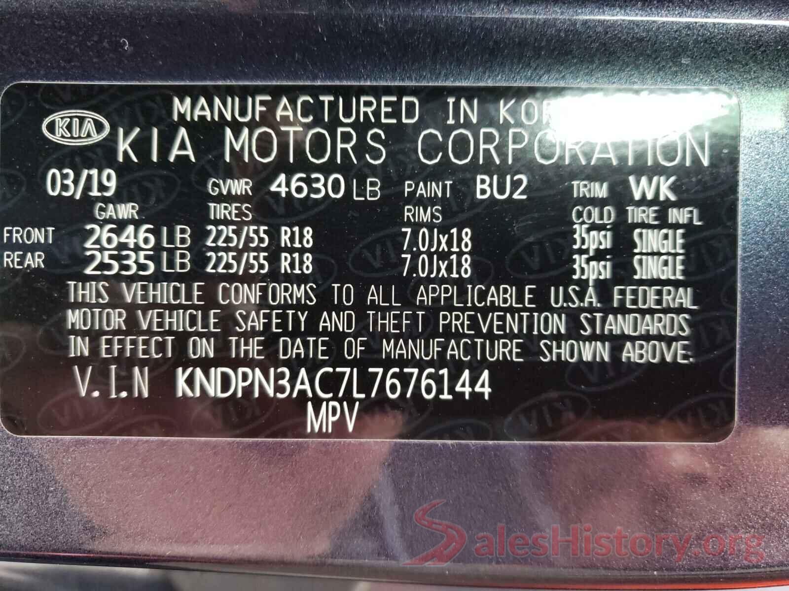 KNDPN3AC7L7676144 2020 KIA SPORTAGE