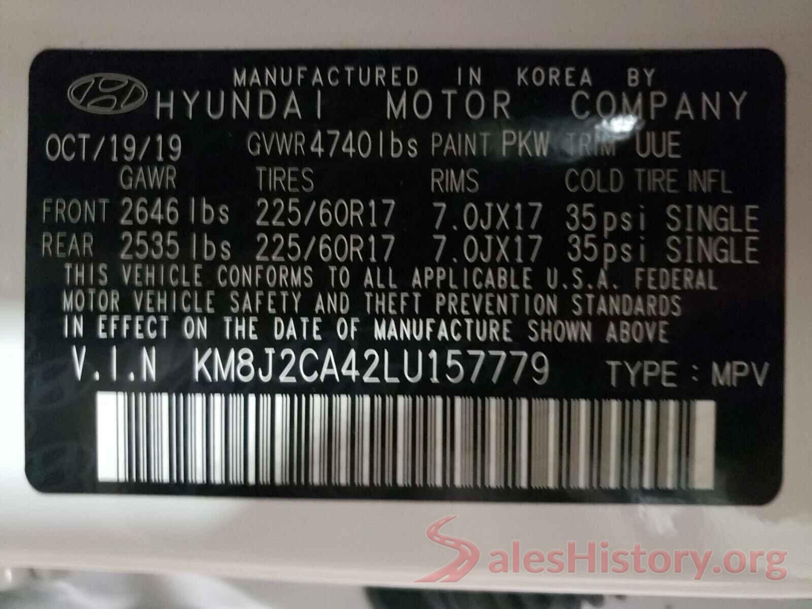 KM8J2CA42LU157779 2020 HYUNDAI TUCSON