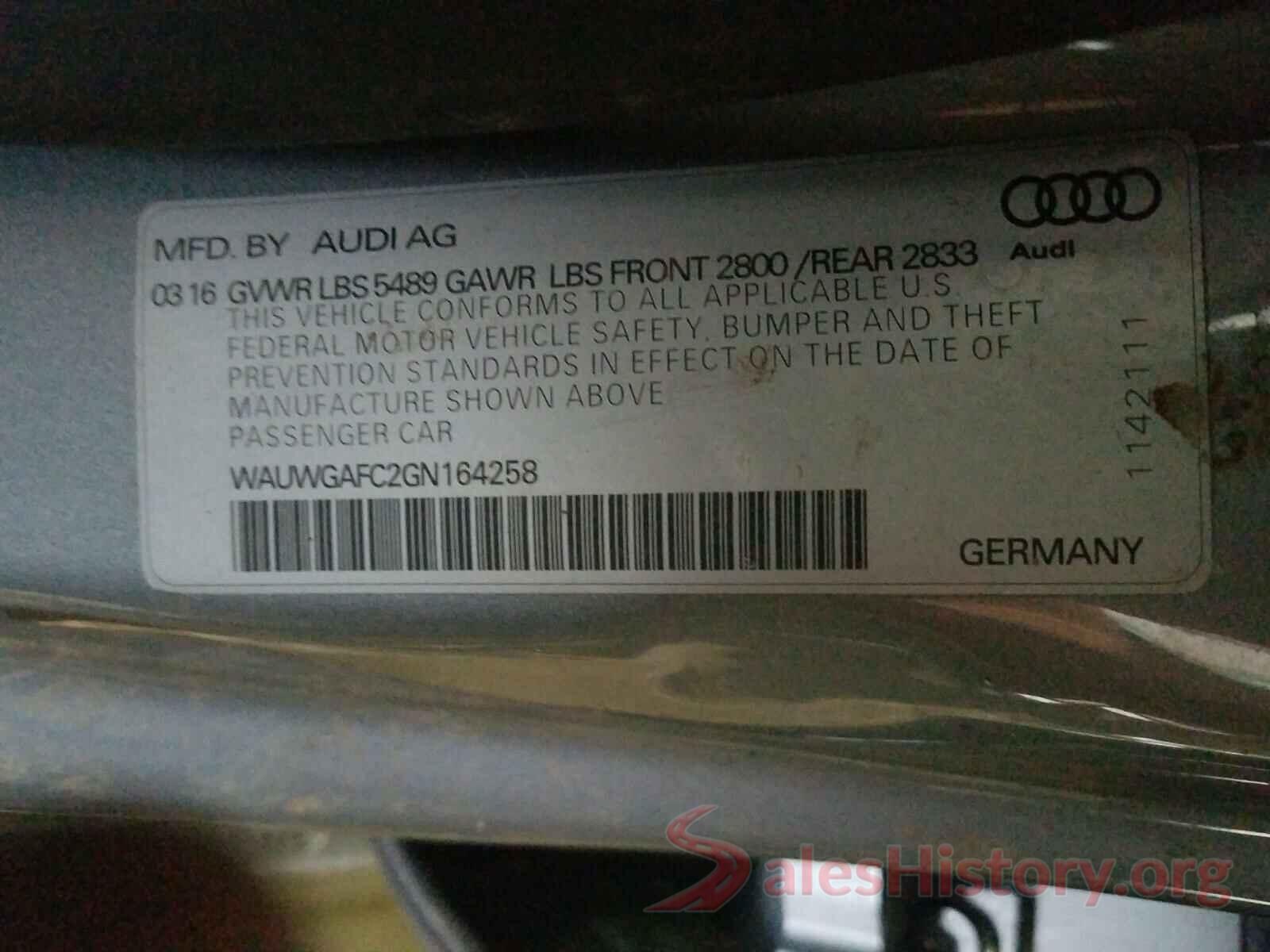 WAUWGAFC2GN164258 2016 AUDI A7