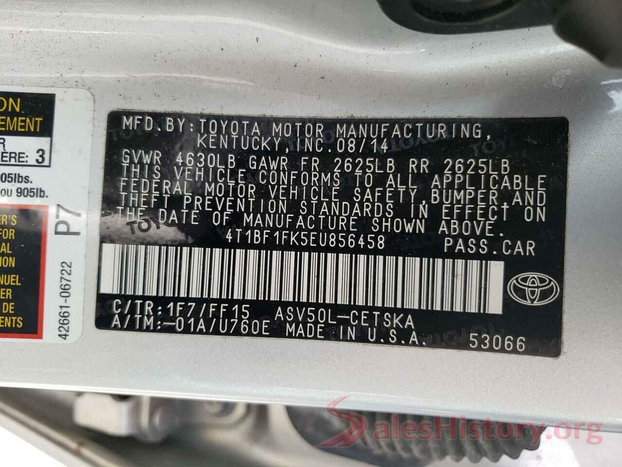 4T1BF1FK5EU856458 2014 TOYOTA CAMRY