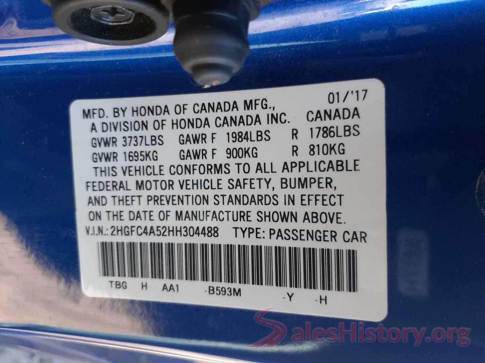 2HGFC4A52HH304488 2017 HONDA CIVIC