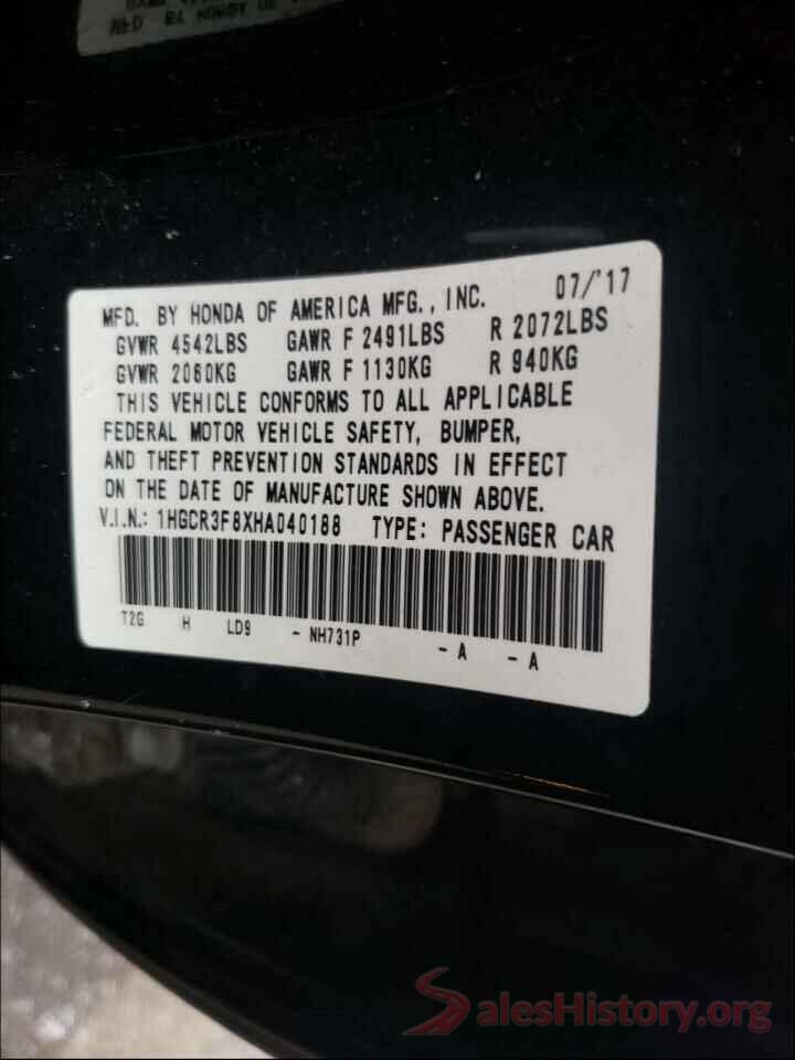 1HGCR3F8XHA040188 2017 HONDA ACCORD