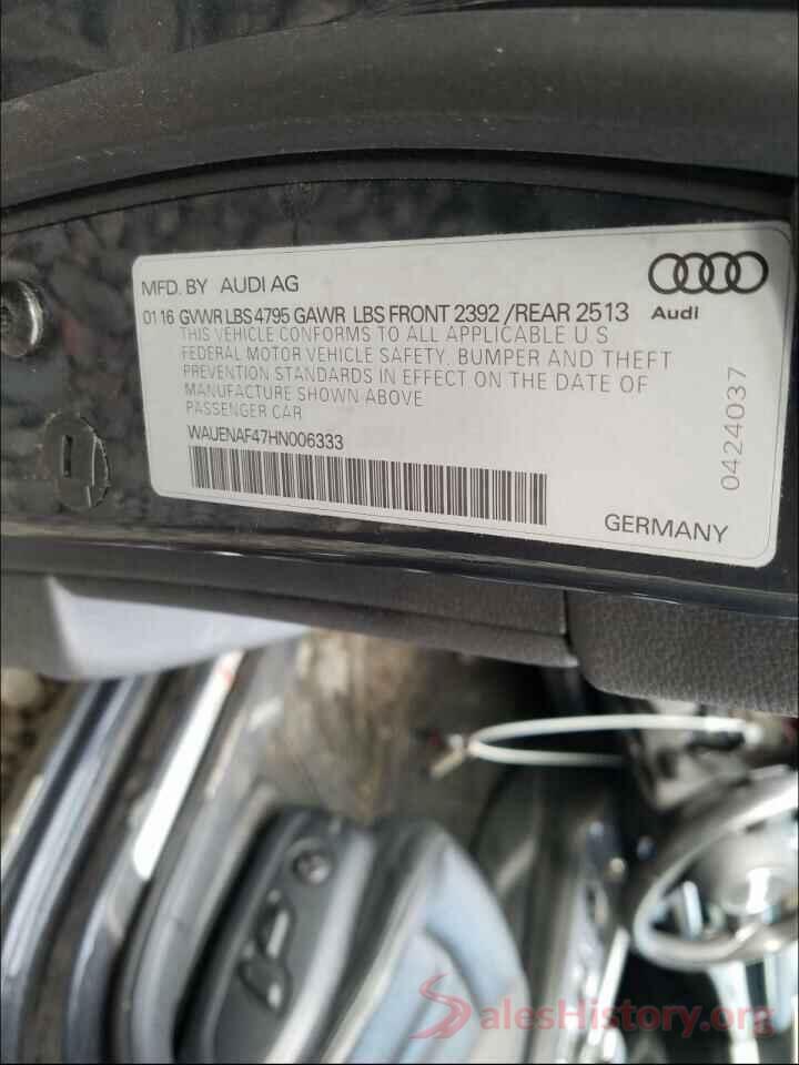 WAUENAF47HN006333 2017 AUDI A4