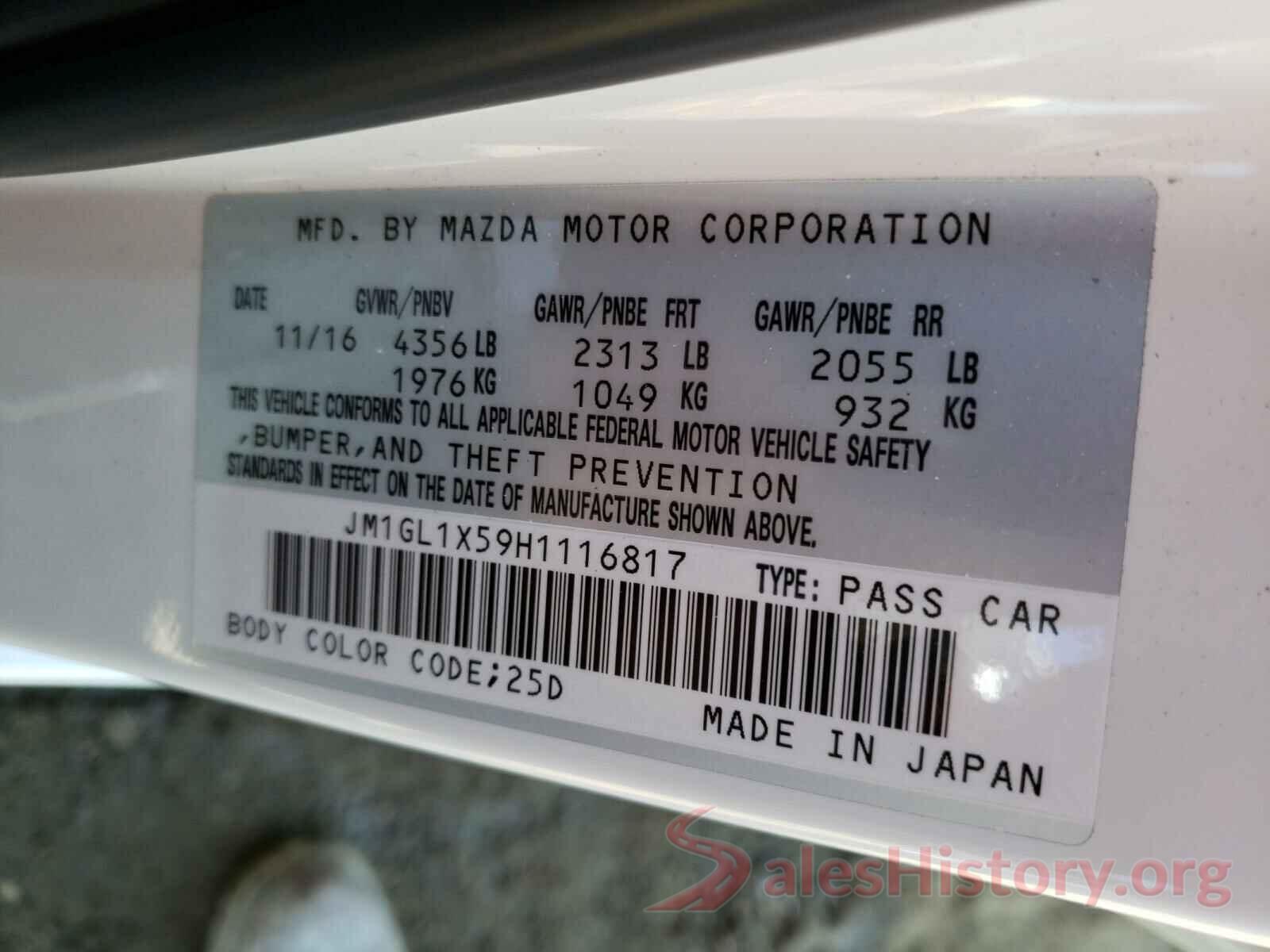 JM1GL1X59H1116817 2017 MAZDA 6