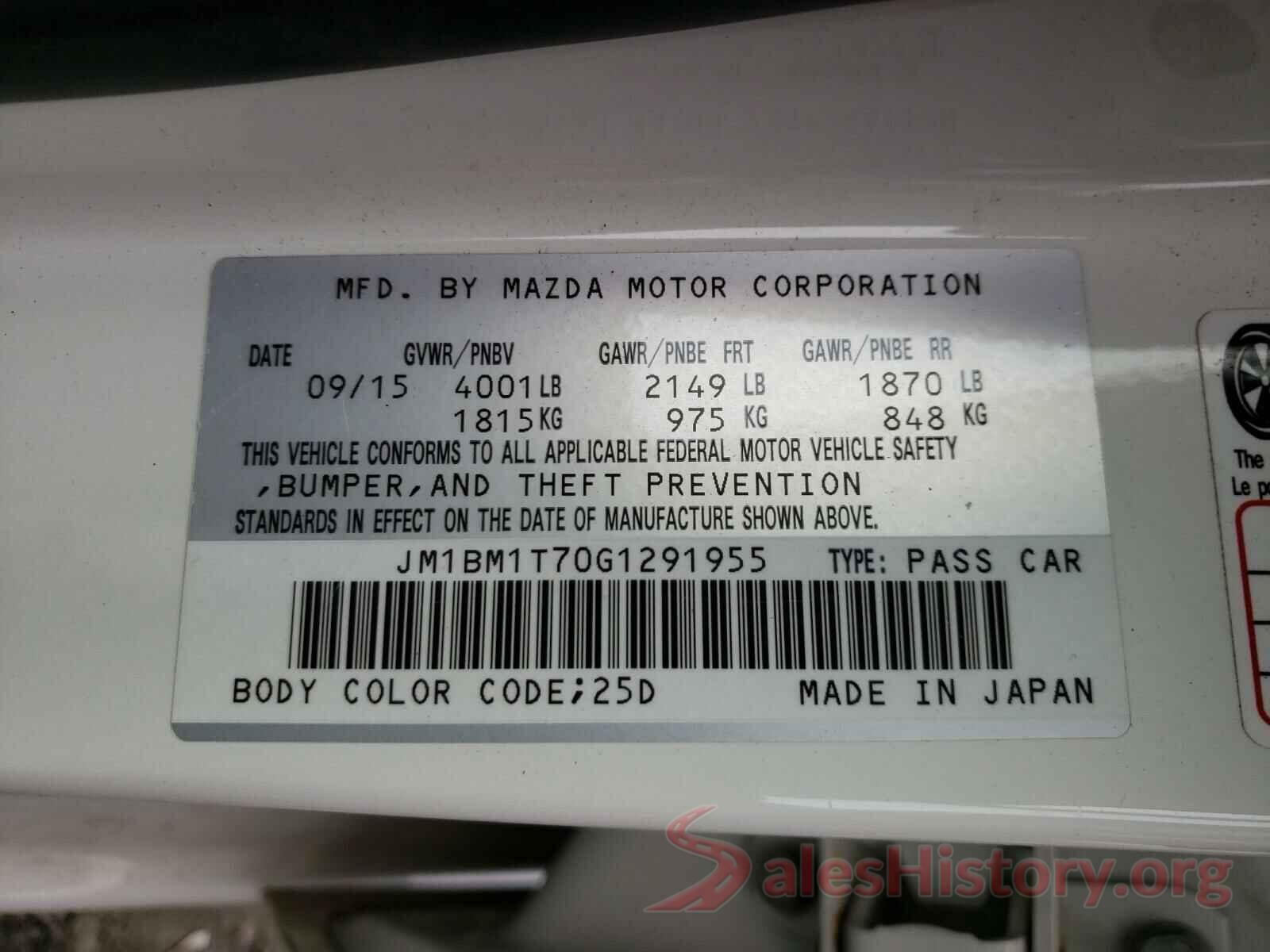 JM1BM1T70G1291955 2016 MAZDA 3