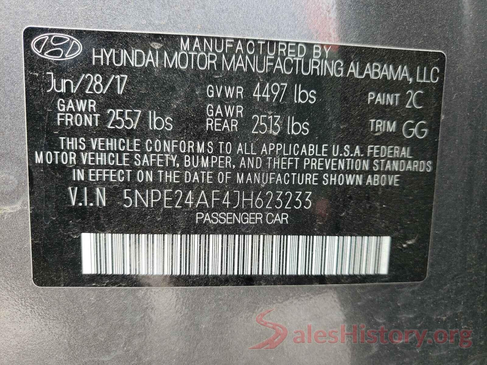 5NPE24AF4JH623233 2018 HYUNDAI SONATA