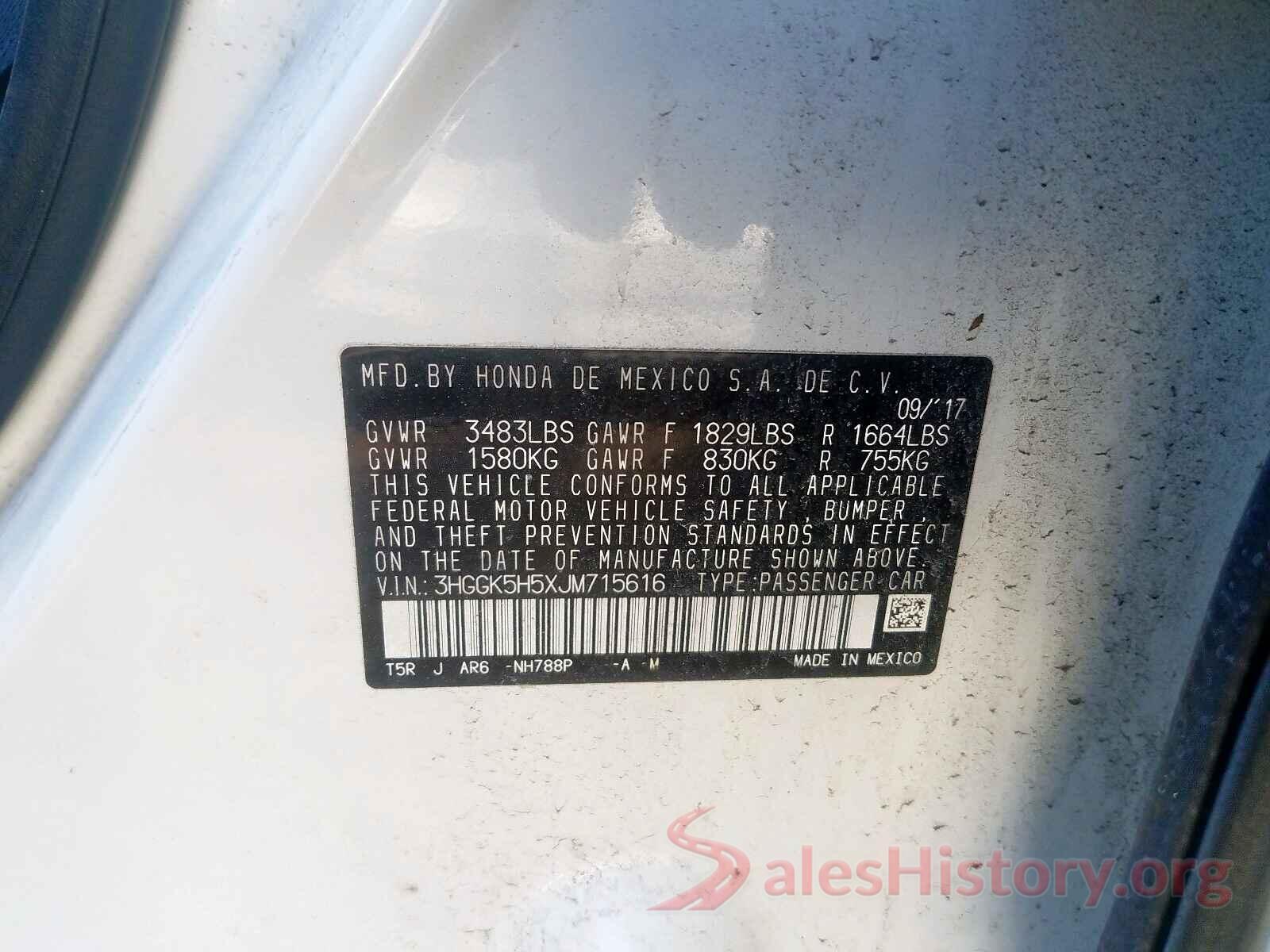 3HGGK5H5XJM715616 2018 HONDA FIT