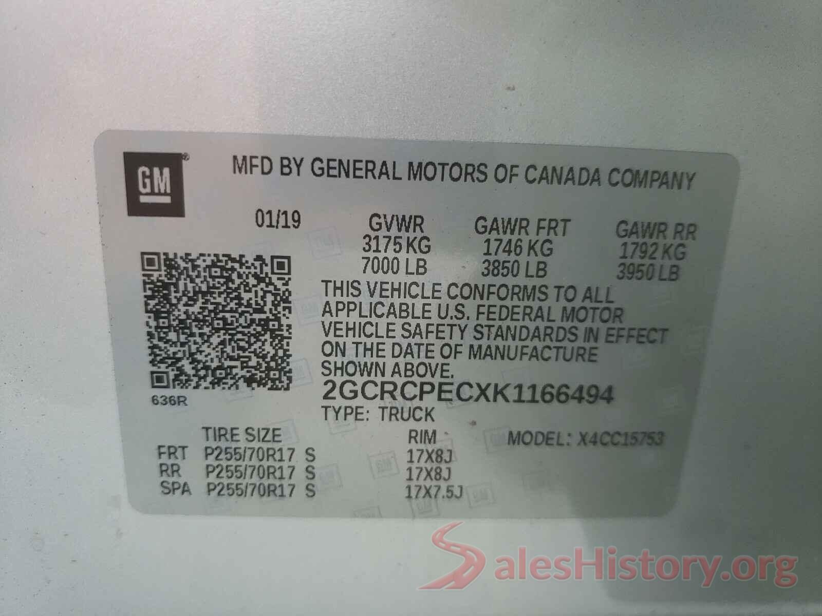 2GCRCPECXK1166494 2019 CHEVROLET SILVERADO