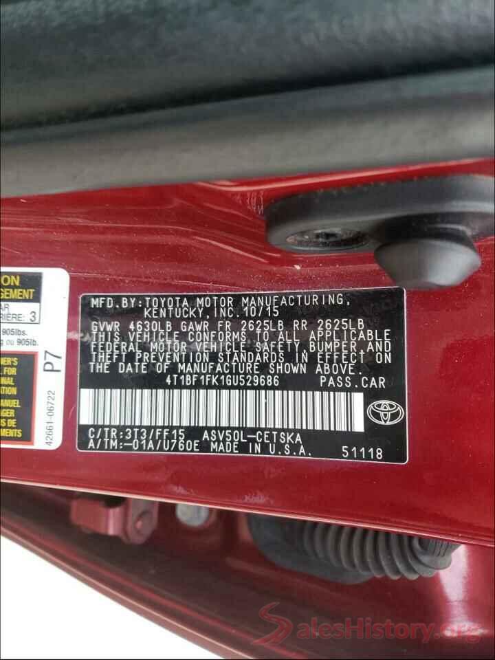 4T1BF1FK1GU529686 2016 TOYOTA CAMRY