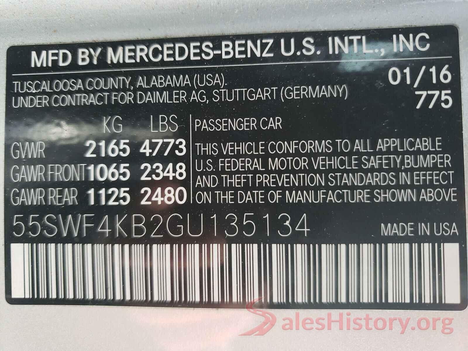 55SWF4KB2GU135134 2016 MERCEDES-BENZ C CLASS