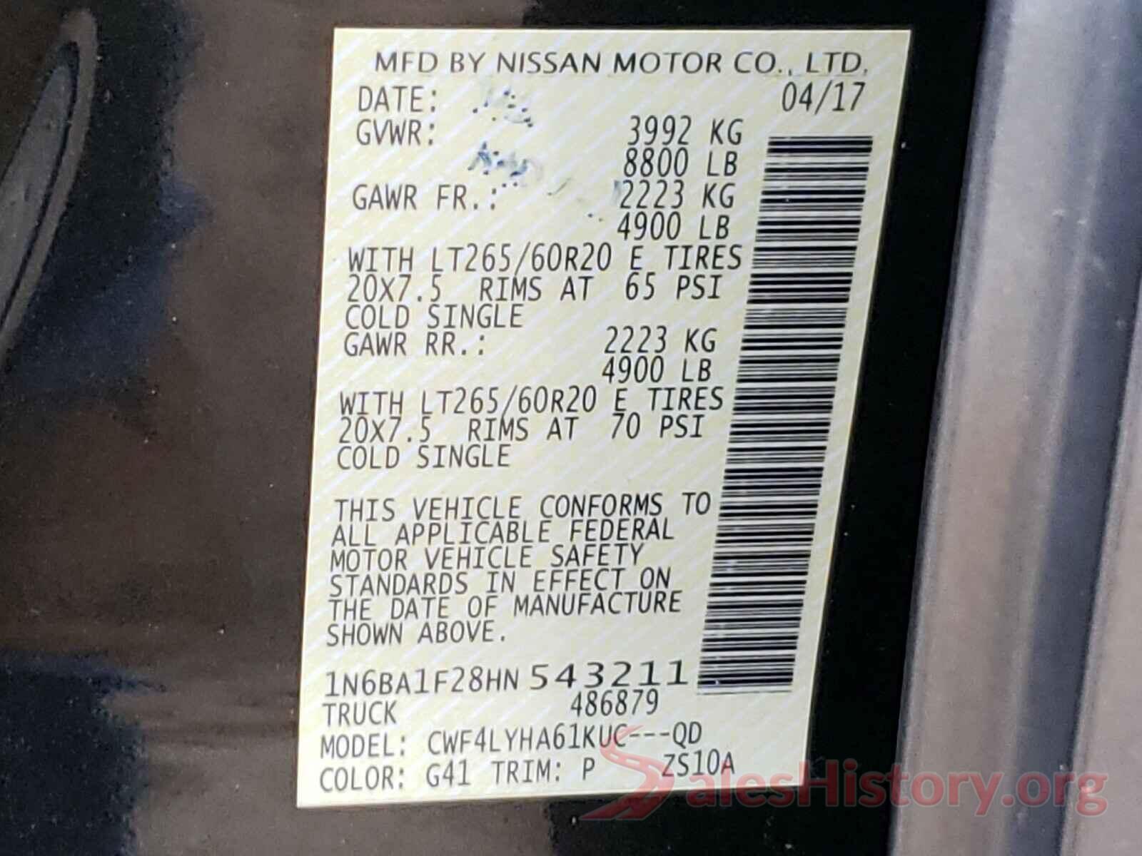 1N6BA1F28HN543211 2017 NISSAN TITAN