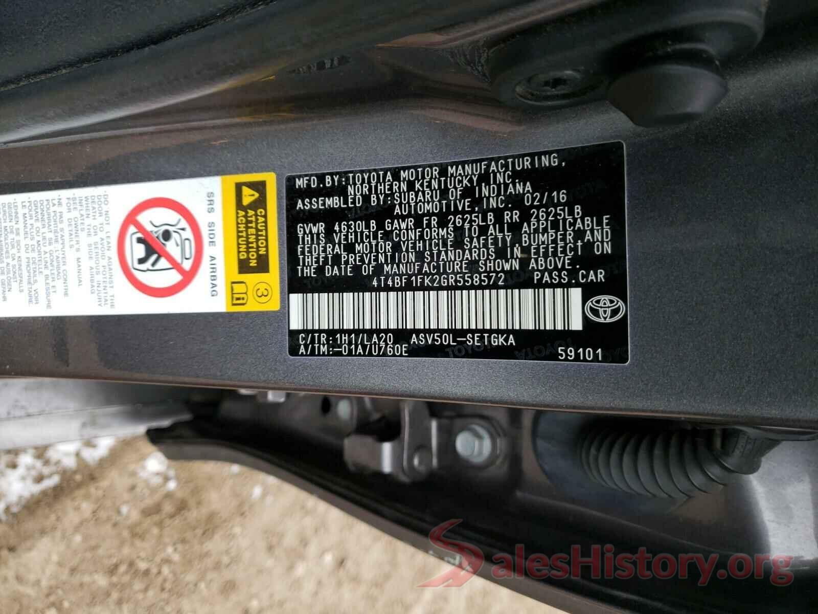 4T4BF1FK2GR558572 2016 TOYOTA CAMRY