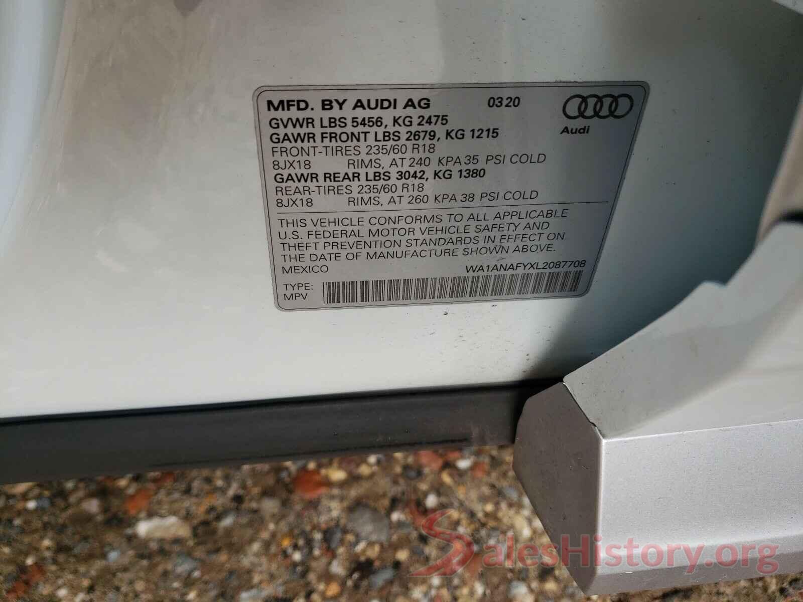 WA1ANAFYXL2087708 2020 AUDI Q5