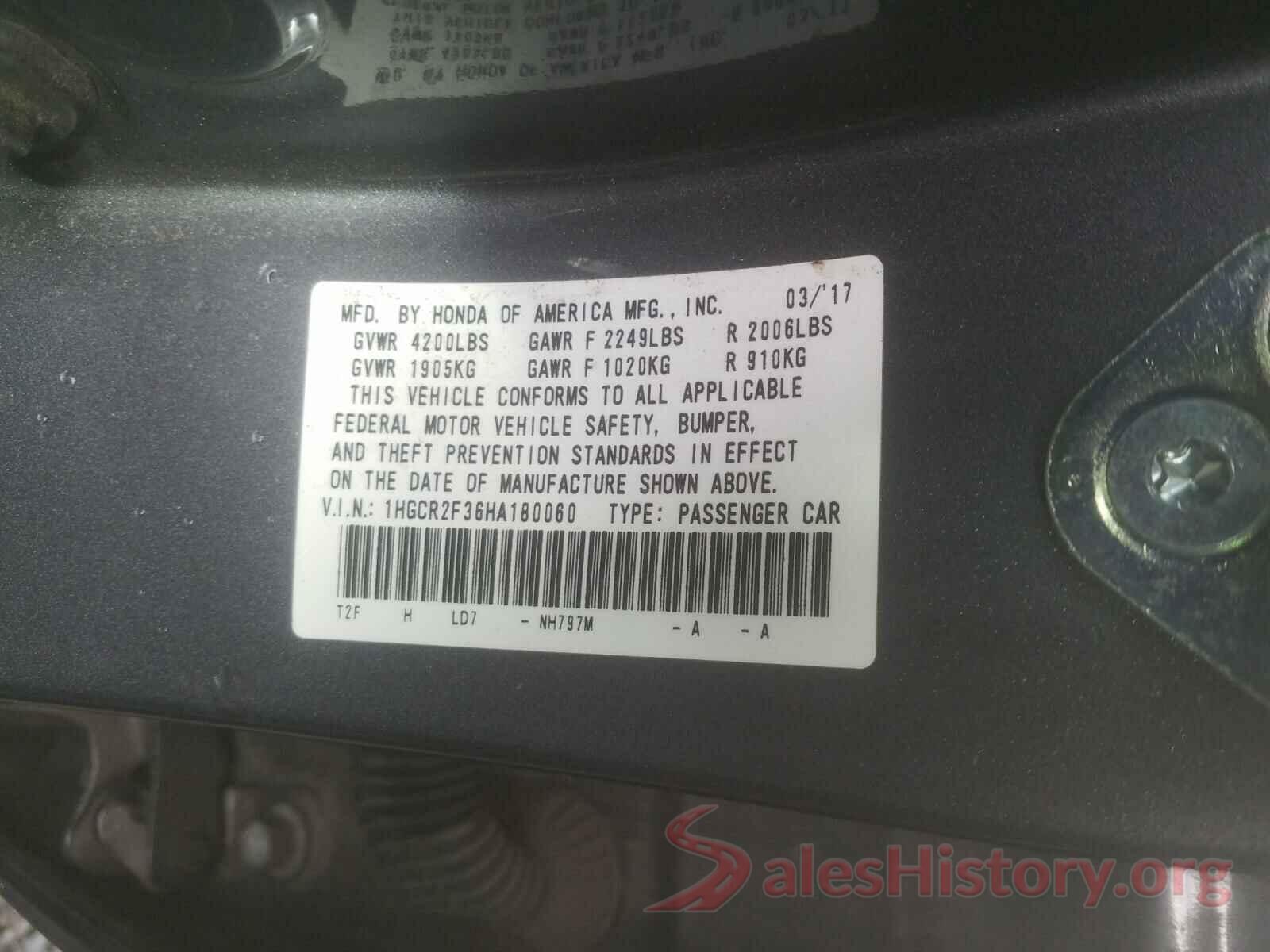 1HGCR2F36HA180060 2017 HONDA ACCORD