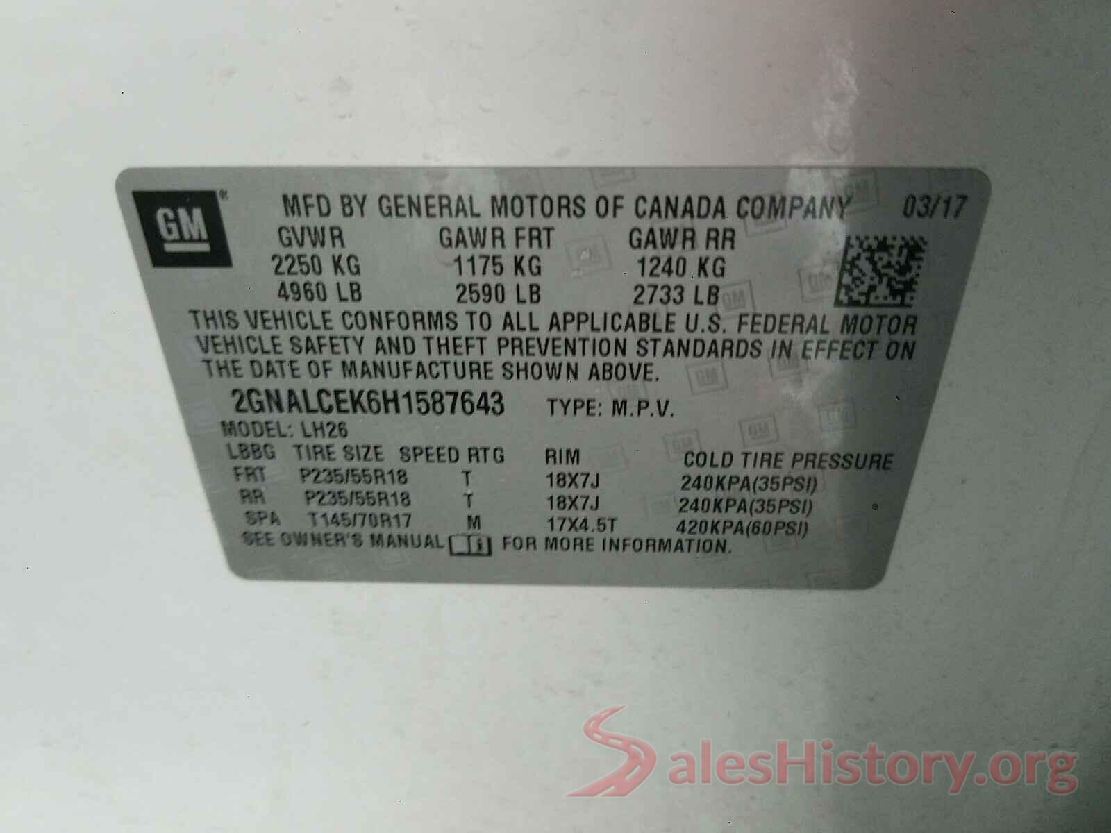 2GNALCEK6H1587643 2017 CHEVROLET EQUINOX