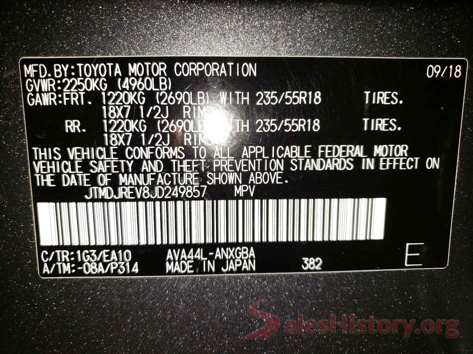 JTMDJREV8JD249857 2018 TOYOTA RAV4