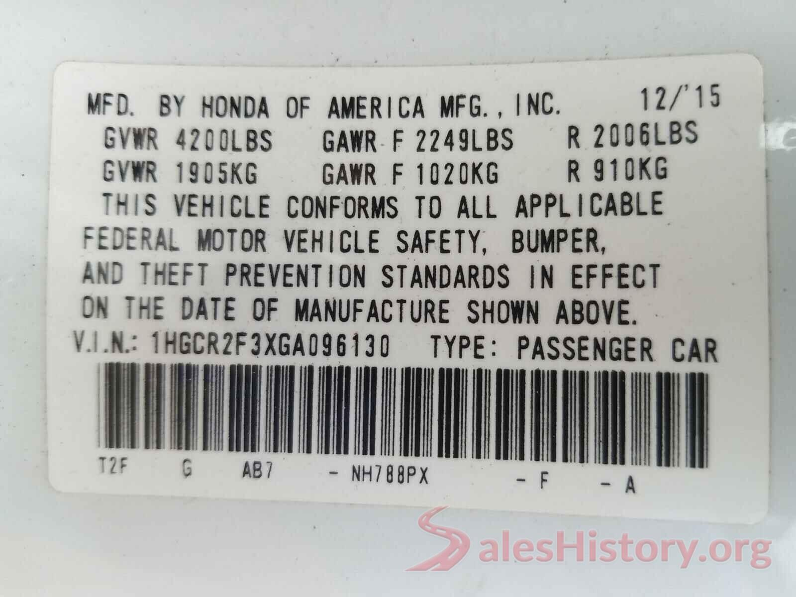 1HGCR2F3XGA096130 2016 HONDA ACCORD