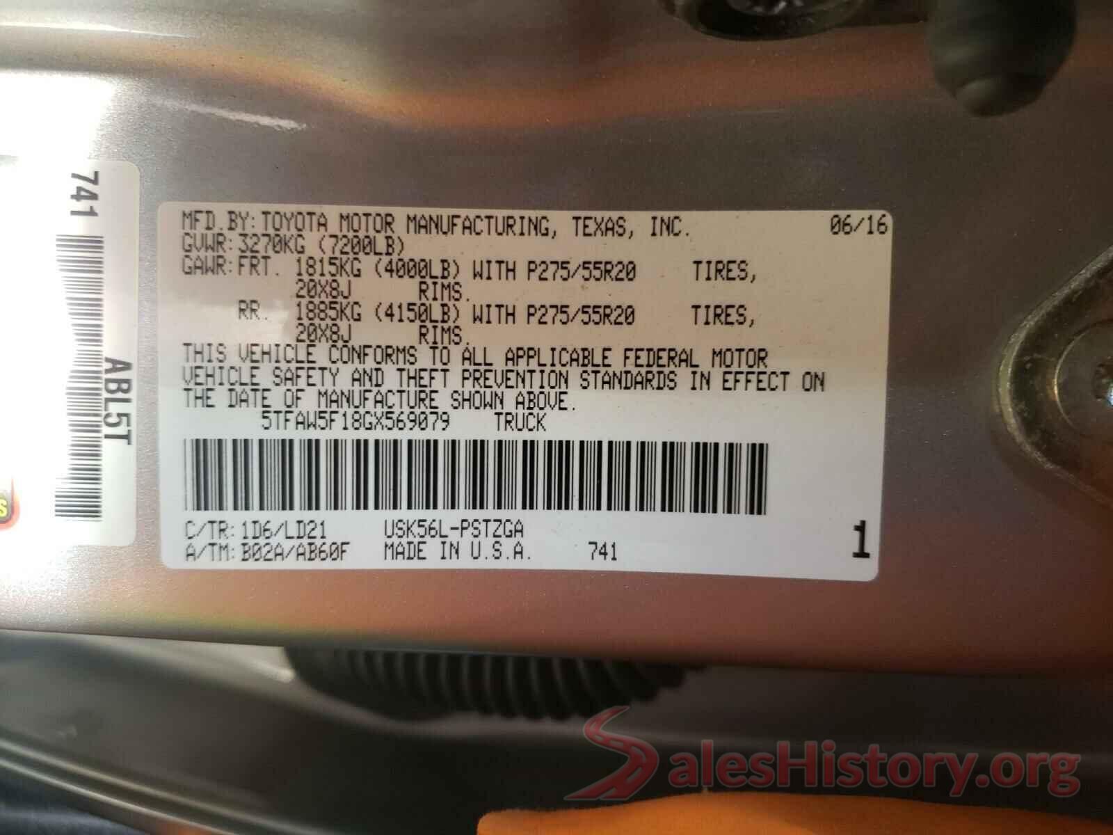 5TFAW5F18GX569079 2016 TOYOTA TUNDRA