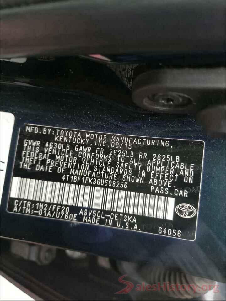 4T1BF1FK3GU508256 2016 TOYOTA CAMRY