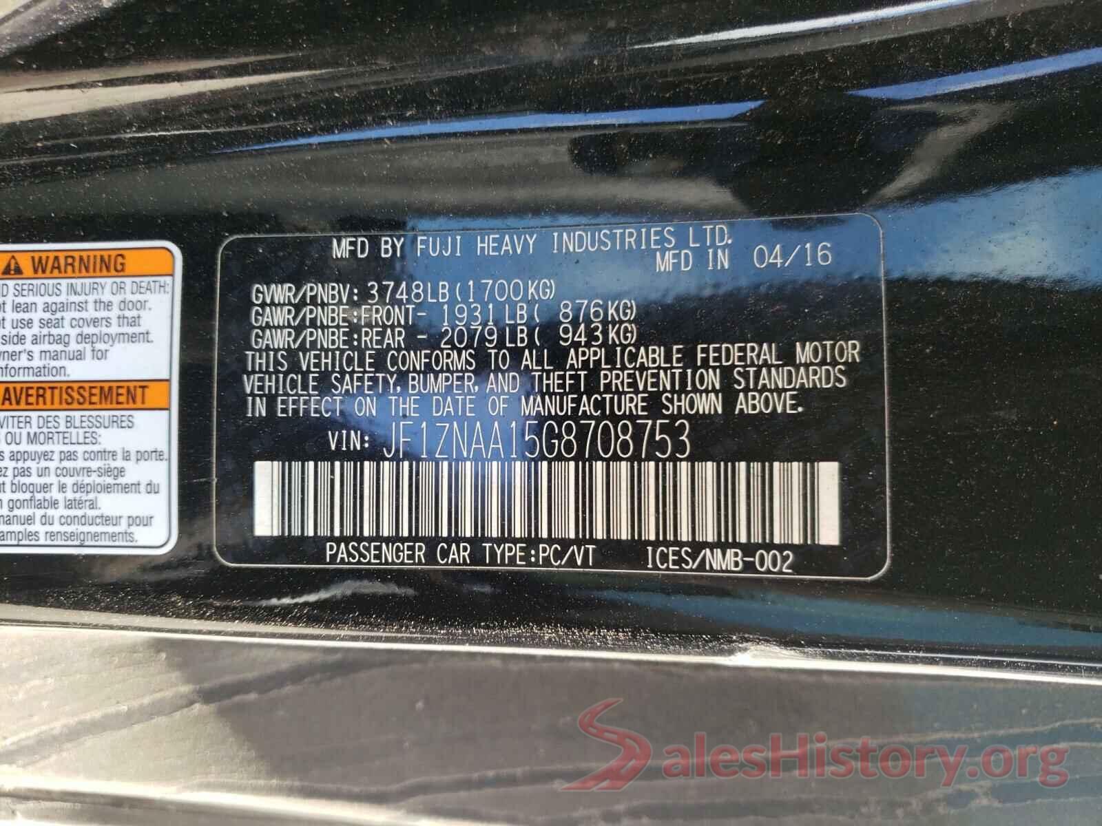 JF1ZNAA15G8708753 2016 TOYOTA SCION