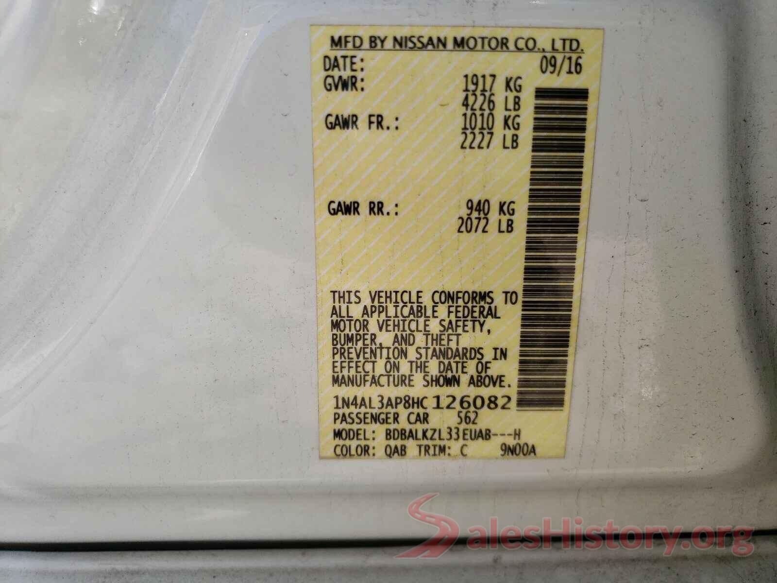 1N4AL3AP8HC126082 2017 NISSAN ALTIMA