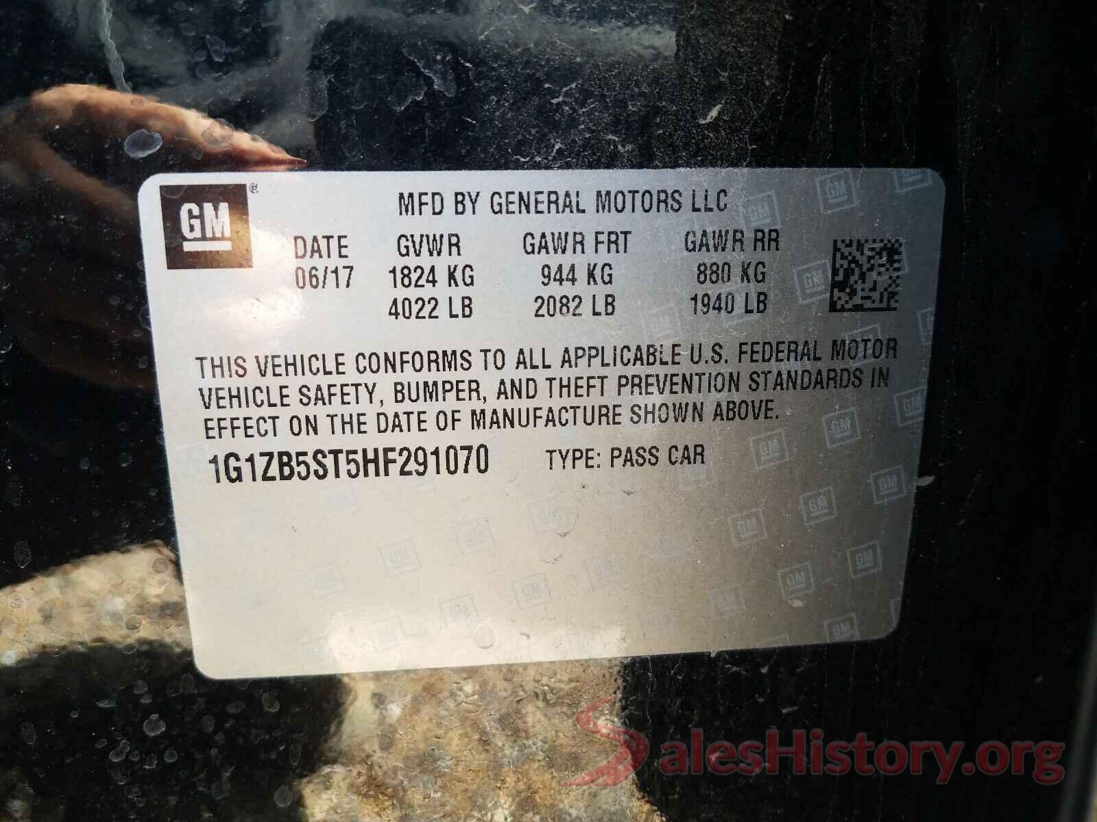 1G1ZB5ST5HF291070 2017 CHEVROLET MALIBU